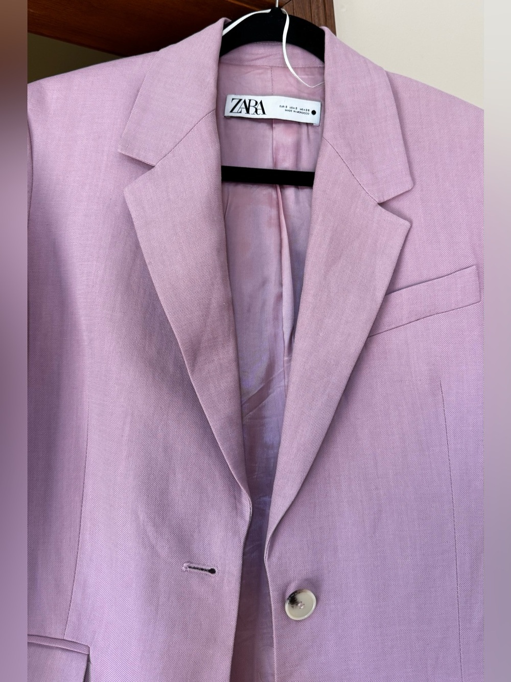Zara Blush Pink Tailored Oversized Blazer NWOT - Picture 3 of 8